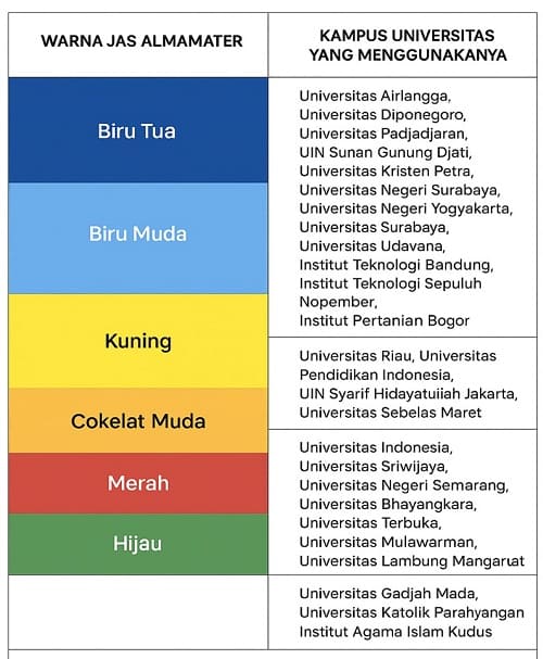 Warna Almamater Kampus Indonesia
